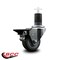 Service Caster 3'' Gray Poly Swivel 1-5/8'' Expanding Stem Caster with Brake SCC-EX20S314-PPUB-PLB-158 - alternate 3